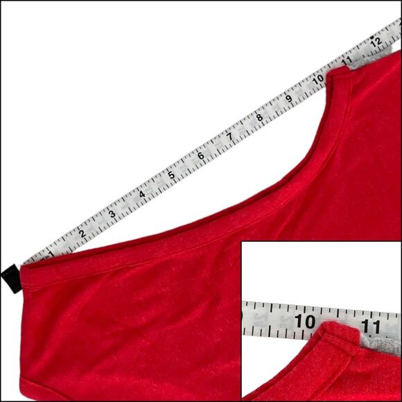 LAT Men's Contrast Tank Top Tee Shirt Size Large Red Gray Color Block 60% Cotton - Picture 10 of 10